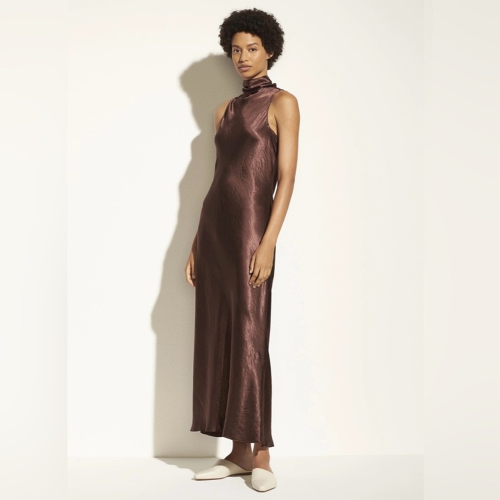 Vince satin turtleneck dress